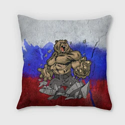 Подушка квадратная Русский медведь, цвет: 3D-принт