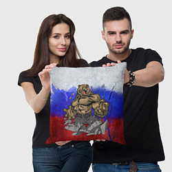 Подушка квадратная Русский медведь, цвет: 3D-принт — фото 2