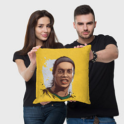 Подушка квадратная Ronaldinho Art, цвет: 3D-принт — фото 2