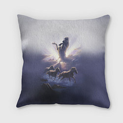 Подушка квадратная Небесные лошади, цвет: 3D-принт