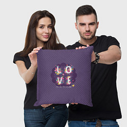 Подушка квадратная Love, цвет: 3D-принт — фото 2