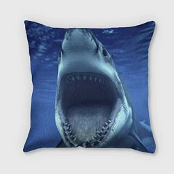 Подушка квадратная Белая акула, цвет: 3D-принт