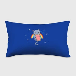 Подушка-антистресс Котик на радуге, цвет: 3D-принт