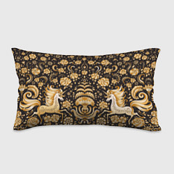 Подушка-антистресс Золотые единороги и цветы