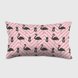 Подушка-антистресс Черный фламинго арт, цвет: 3D-принт