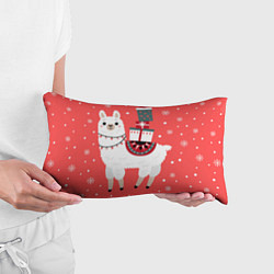 Подушка-антистресс Лама Новый год, цвет: 3D-принт — фото 2