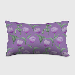Подушка-антистресс Фиолетовые тюльпаны с зелеными листьями