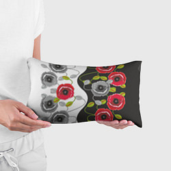 Подушка-антистресс Маки цветные и черно-белые, цвет: 3D-принт — фото 2