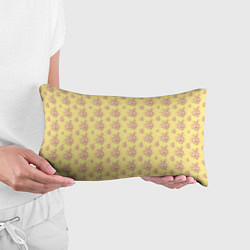 Подушка-антистресс Розовые пионы на желтом фоне, цвет: 3D-принт — фото 2
