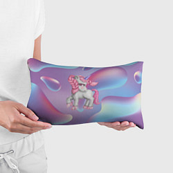 Подушка-антистресс Розовый единорог на абстрактном фоне, цвет: 3D-принт — фото 2
