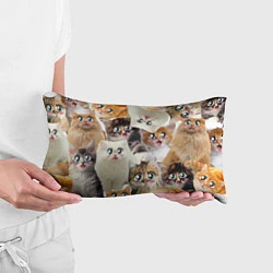Подушка-антистресс Много кошек с большими анимэ глазами, цвет: 3D-принт — фото 2