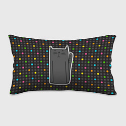 Подушка-антистресс Черный длинный котик, цвет: 3D-принт