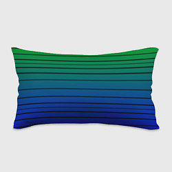 Подушка-антистресс Черные полосы на синем, зеленом градиенте, цвет: 3D-принт