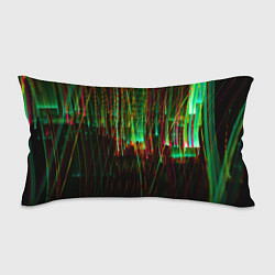 Подушка-антистресс Абстрактное множество зелёных неоновых лучей, цвет: 3D-принт