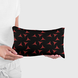 Подушка-антистресс Red Stars - Красные треугольные объекты в чёрном п, цвет: 3D-принт — фото 2