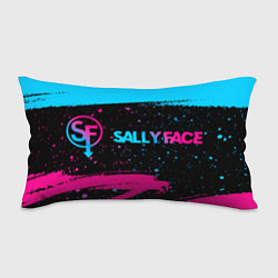 Подушка-антистресс Sally Face - neon gradient: надпись и символ