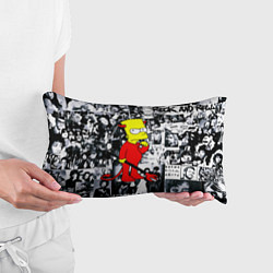Подушка-антистресс Барт Симпсон - чёрт на фоне своих подопечных, цвет: 3D-принт — фото 2