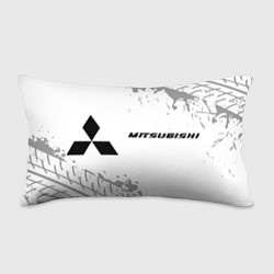 Подушка-антистресс Mitsubishi speed на светлом фоне со следами шин: н