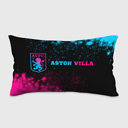Подушка-антистресс Aston Villa - neon gradient: надпись и символ, цвет: 3D-принт
