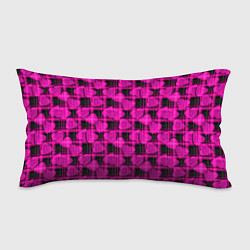 Подушка-антистресс Black and pink hearts pattern on checkered, цвет: 3D-принт