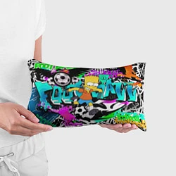 Подушка-антистресс Барт Симпсон - центр-форвард на фоне граффити, цвет: 3D-принт — фото 2