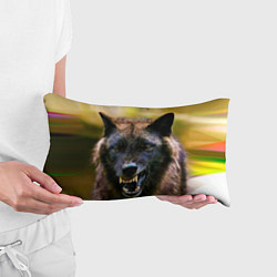 Подушка-антистресс Оскал чёрного волка, цвет: 3D-принт — фото 2