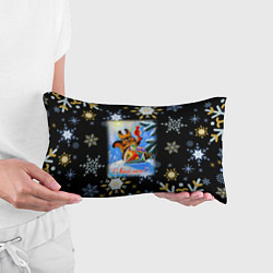 Подушка-антистресс Новый год белка и пакет с подарками, цвет: 3D-принт — фото 2