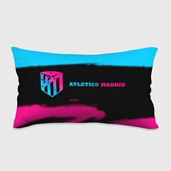 Подушка-антистресс Atletico Madrid - neon gradient: надпись и символ, цвет: 3D-принт