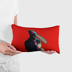 Подушка-антистресс Человек бензопила в деловом костюме, цвет: 3D-принт — фото 2