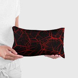 Подушка-антистресс Красные линии на черном фоне, цвет: 3D-принт — фото 2