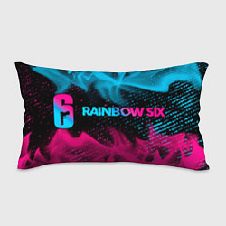 Подушка-антистресс Rainbow Six - neon gradient: надпись и символ