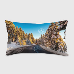 Подушка-антистресс Мерседес - зимняя дорога через лес, цвет: 3D-принт