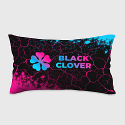 Подушка-антистресс Black Clover - neon gradient: надпись и символ, цвет: 3D-принт