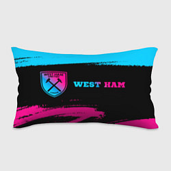 Подушка-антистресс West Ham - neon gradient: надпись и символ, цвет: 3D-принт