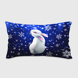 Подушка-антистресс Белый кролик в снежинках, цвет: 3D-принт