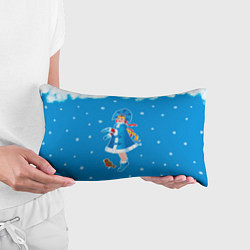 Подушка-антистресс Снегурочка и снежинки, цвет: 3D-принт — фото 2