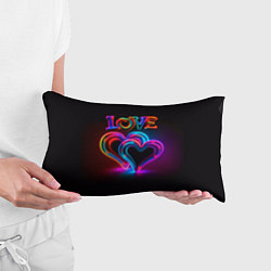 Подушка-антистресс Love - неоновые сердца, цвет: 3D-принт — фото 2