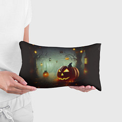 Подушка-антистресс Тыква на Хэллоуин в ночном туманном лесу, цвет: 3D-принт — фото 2