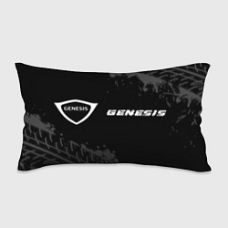Подушка-антистресс Genesis speed на темном фоне со следами шин: надпи, цвет: 3D-принт