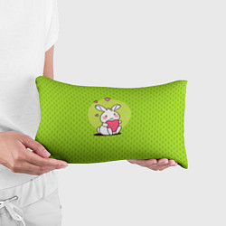 Подушка-антистресс Милый зайка на зеленом фоне, цвет: 3D-принт — фото 2