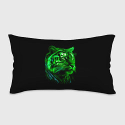 Подушка-антистресс Нейросеть: неоновый зелёный тигр, цвет: 3D-принт