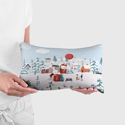 Подушка-антистресс Зайчики собирают подарки на новый год, цвет: 3D-принт — фото 2