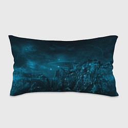 Подушка-антистресс Синий космос, горы и нло, цвет: 3D-принт