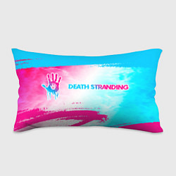 Подушка-антистресс Death Stranding neon gradient style: надпись и сим
