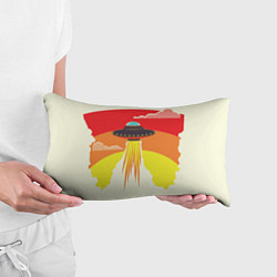 Подушка-антистресс Ретро футуризм летающий корабль НЛО, цвет: 3D-принт — фото 2