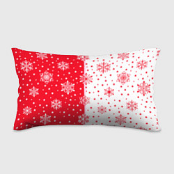 Подушка-антистресс Рождественские снежинки на красно-белом фоне, цвет: 3D-принт