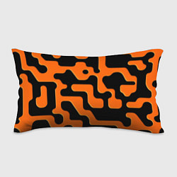 Подушка-антистресс Черно-оранжевый абстрактный лабиринт, цвет: 3D-принт