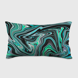 Подушка-антистресс Черно-зеленый флюид арт, цвет: 3D-принт