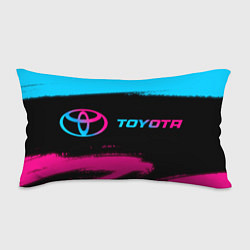 Подушка-антистресс Toyota - neon gradient: надпись и символ, цвет: 3D-принт