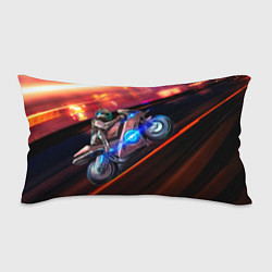 Подушка-антистресс Мотоцикл ночной город, цвет: 3D-принт